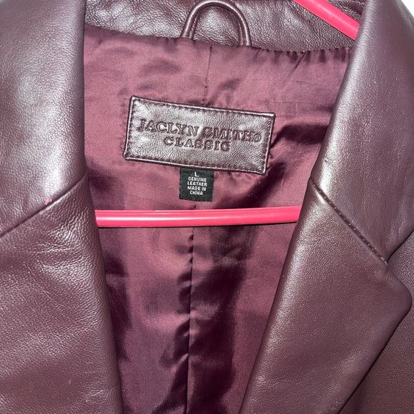 Purple Leather Jacket Blazer Jaclyn Smith Large - Picture 4 of 13
